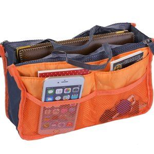 Purse Handbag Insert Organizer Tote - ORANGE